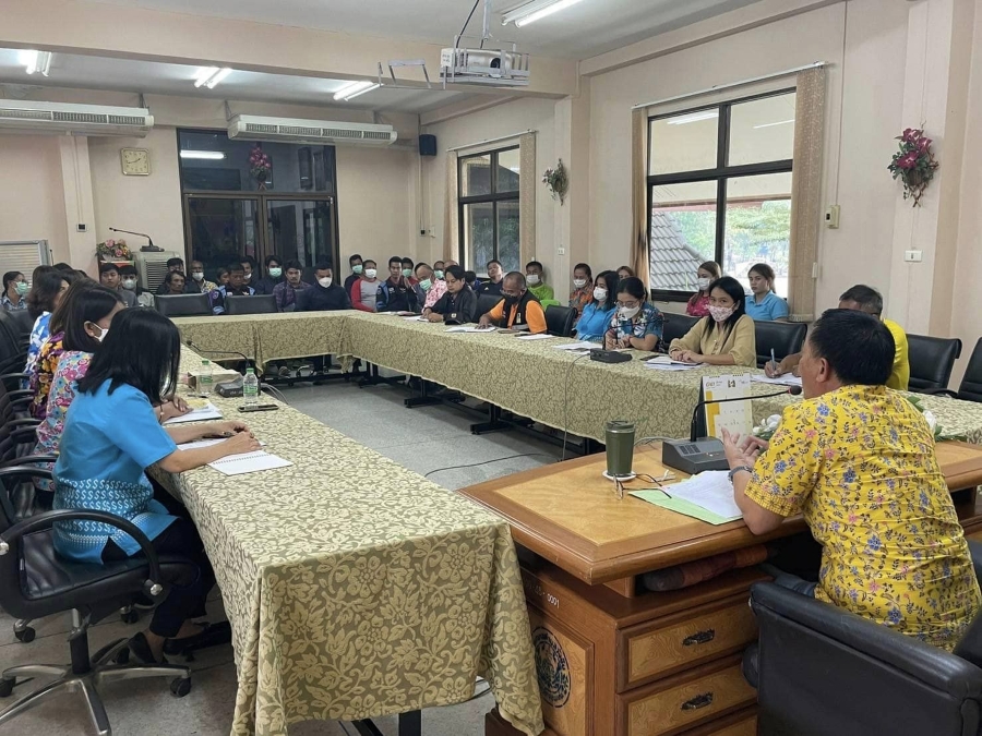 ประชุมพนักงาน ลูกจ้าง  ติดตามผลการปฏิบัติงาน และชี้แจงเรื่องจริยธรรม ผู้บริหาร พนักงาน และสมาชิกสภา เมื่อวันที่ 7 เม.ย.66